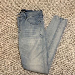 Express Stretch+ denim perfect leggings mid ride